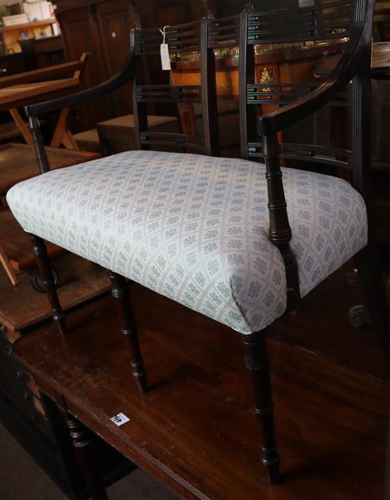 Regency mahogany two seater chair settee(-)